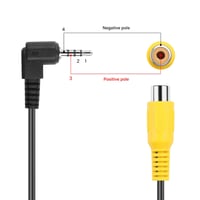 PNGKNYOCN 2.5mm TRRS - RCA Adapter Kábel Tolatókamerához, GPS Navigációhoz, 20cm, 2db, Sárga, Erős Kivitel, Tablet Kompatibilis 2