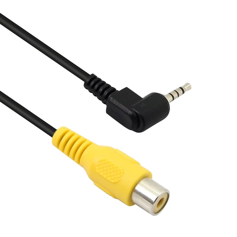 PNGKNYOCN 2.5mm TRRS - RCA Adapter Kábel Tolatókamerához, GPS Navigációhoz, 20cm, 2db, Sárga, Erős Kivitel, Tablet Kompatibilis