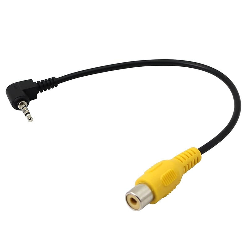 PNGKNYOCN 2.5mm TRRS - RCA Adapter Kábel Tolatókamerához, GPS Navigációhoz, 20cm, 2db, Sárga, Erős Kivitel, Tablet Kompatibilis