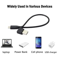 PNGKNYOCN 25cm Derékszögű USB Kábel - 90 Fokos USB 2.0 A - USB 3.1 C Töltő és Adatkábel Telefonhoz, Tablethez, PC-hez - Fekete 7