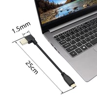 PNGKNYOCN 25cm Derékszögű USB Kábel - 90 Fokos USB 2.0 A - USB 3.1 C Töltő és Adatkábel Telefonhoz, Tablethez, PC-hez - Fekete 3