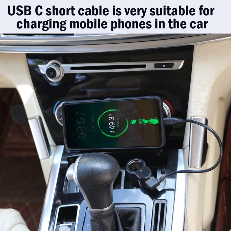 PNGKNYOCN 25cm Derékszögű USB Kábel - 90 Fokos USB 2.0 A - USB 3.1 C Töltő és Adatkábel Telefonhoz, Tablethez, PC-hez - Fekete