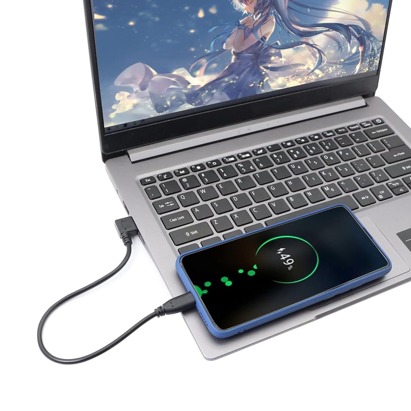 PNGKNYOCN 25cm Derékszögű USB Kábel - 90 Fokos USB 2.0 A - USB 3.1 C Töltő és Adatkábel Telefonhoz, Tablethez, PC-hez - Fekete