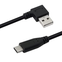 PNGKNYOCN 25cm Derékszögű USB Kábel - 90 Fokos USB 2.0 A - USB 3.1 C Töltő és Adatkábel Telefonhoz, Tablethez, PC-hez - Fekete 1