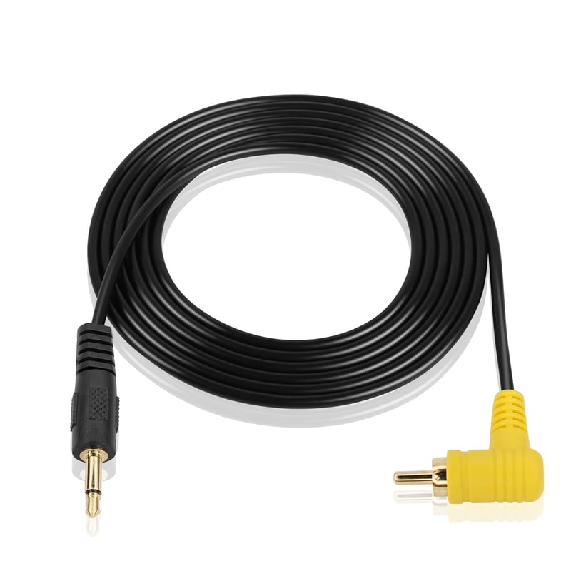 PNGKNYOCN 3,5mm Mono - RCA Kábel, 90 Fokos Csatlakozóval, 1,8m Hosszú Audió Átalakító Hangfalhoz, Mélynyomóhoz, Erősítőhöz, TV-hez