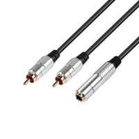 PNGKNYOCN 6,35 mm TRS - 2 RCA Átalakító Kábel, Aranyozott Csatlakozókkal Gitárokhoz, Hangfalakhoz, Erősítőkhöz, Hifi Rendszerekhez (50 cm, F 2