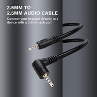 PNGKNYOCN 90 Fokos 2.5mm Audió Kábel - TRRS Sztereó Fejhallgató Csatlakozó Vezeték Mikrofonhoz, Telefonhoz, Tablethez (0,3m) 2