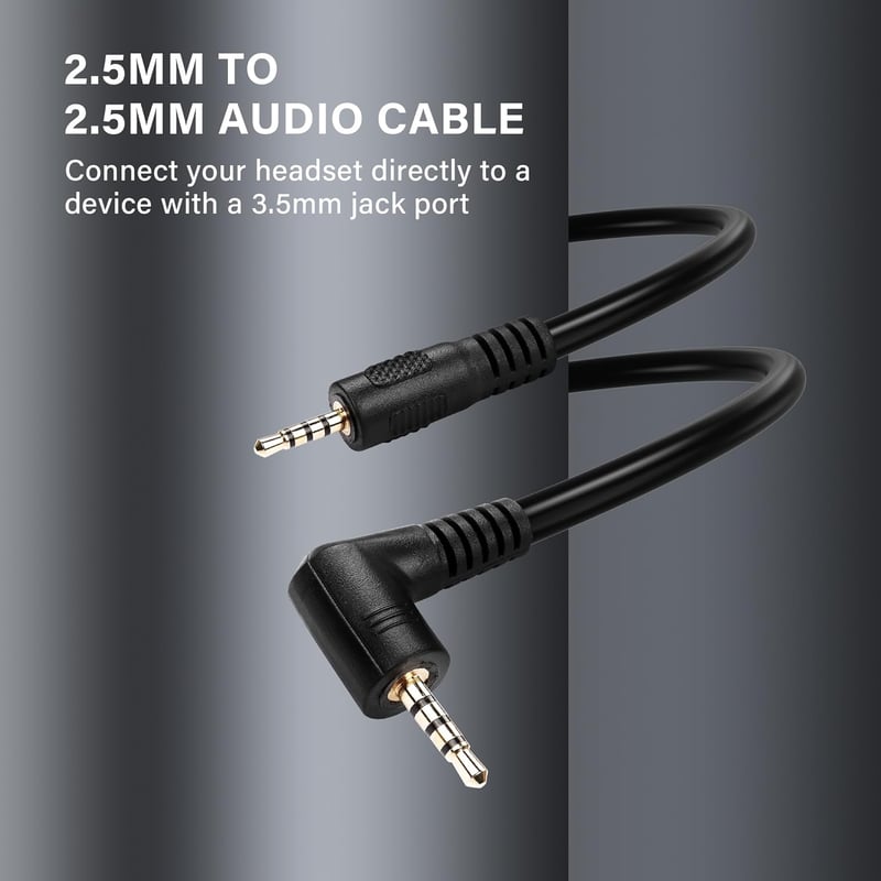 PNGKNYOCN 90 Fokos 2.5mm Audió Kábel - TRRS Sztereó Fejhallgató Csatlakozó Vezeték Mikrofonhoz, Telefonhoz, Tablethez (0,3m)