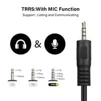 PNGKNYOCN 2.5 mm TRRS Sztereó Aux Kábel - 1,8m Férfi-Férfi Csatlakozó Okostelefonhoz, Fejhallgatóhoz, MP3 Lejátszóhoz és Hangszóróhoz 3