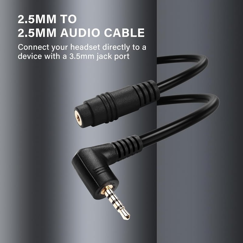 PNGKNYOCN 90 Fokos 2,5mm TRRS Audió Hosszabbító Kábel - Fejhallgatókhoz és Mikrofonokhoz Kompatibilis Sztereó AUX Vezeték (1,8m, Fekete)