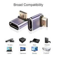 PNGKNYOCN 90 Fokos HDMI 2.1 Adapter, 2db Lefelé Hajló Csatlakozó, 48Gbps, 8K@60Hz, 4K@120Hz, HDR, eARC Támogatással, Helytakarékos Megoldás  6