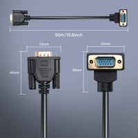 PNGKNYOCN 90 Fokos VGA Kábel, 0,5m, 1080P Full HD, Derékszögű Csatlakozóval Monitorhoz, Projektorhoz, Számítógéphez - Aranyozott Csatlakozók 7