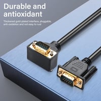 PNGKNYOCN 90 Fokos VGA Kábel, 0,5m, 1080P Full HD, Derékszögű Csatlakozóval Monitorhoz, Projektorhoz, Számítógéphez - Aranyozott Csatlakozók 2