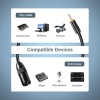 PNGKNYOCN Aranyozott XLR-3.5mm TRS Kábel (0,5m) - Telefon, Laptop, Keverőpult Összekötő Hangkábel Mikrofonhoz, Hangfalhoz 6