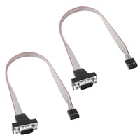 PNGKNYOCN DB9 - 10 Pin IDC Soros Kábel Szett, 2db RS232 Soros Csatlakozó Alaplapi Fejhez, 0,3m Fekete Szalagkábel PC-hez, POS Eszközökhöz 1
