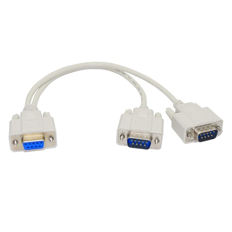 PNGKNYOCN DB9 Y Elosztó Kábel - 30 cm RS232 Soros Adapter, 1 Női - 2 Férfi Csatlakozó, PC Kompatibilis, Tartós Kivitel