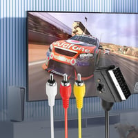 PNGKNYOCN SCART - 3 RCA Adapter Kábel, Átkapcsolható Bemenet/Kimenet, Kompozit Audio/Videó Átalakító TV, DVD Lejátszóhoz, 0,5m, Fekete 5