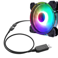 PNGKNYOCN USB-4Pin Ventilátor Adapter Kábel, Fonott PC Hűtőventilátor Tápkábel, 12V USB-PWM Átalakító, 0,5m, Laptop Kompatibilis 6