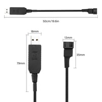 PNGKNYOCN USB-4Pin Ventilátor Adapter Kábel, Fonott PC Hűtőventilátor Tápkábel, 12V USB-PWM Átalakító, 0,5m, Laptop Kompatibilis 7