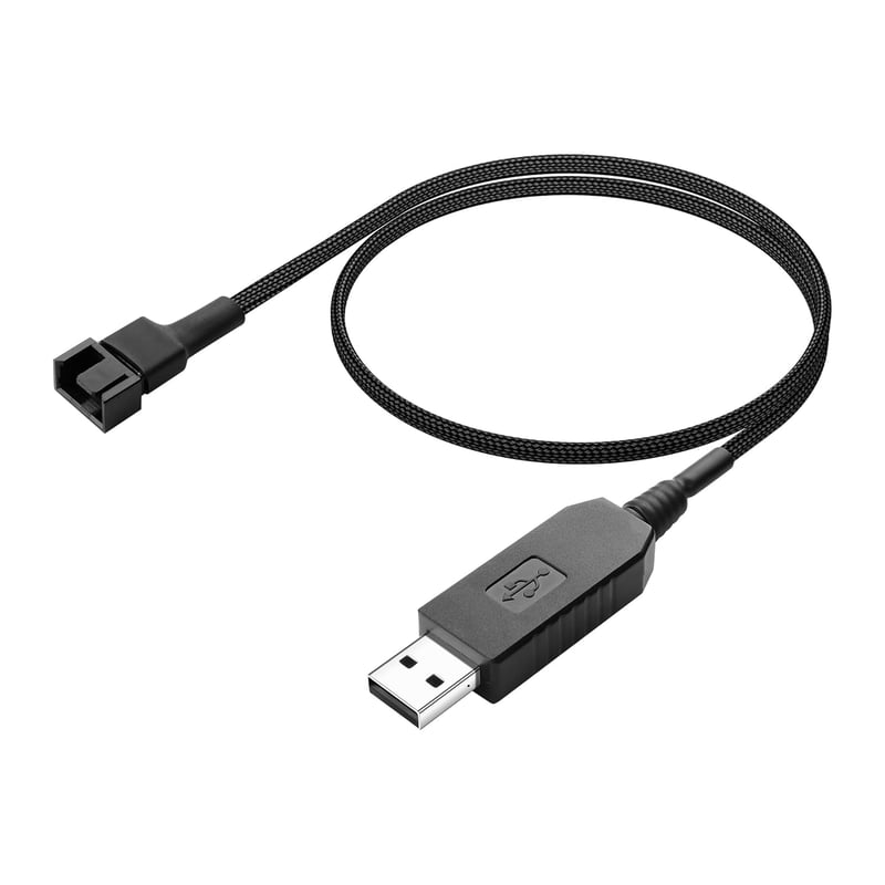 PNGKNYOCN USB-4Pin Ventilátor Adapter Kábel, Fonott PC Hűtőventilátor Tápkábel, 12V USB-PWM Átalakító, 0,5m, Laptop Kompatibilis