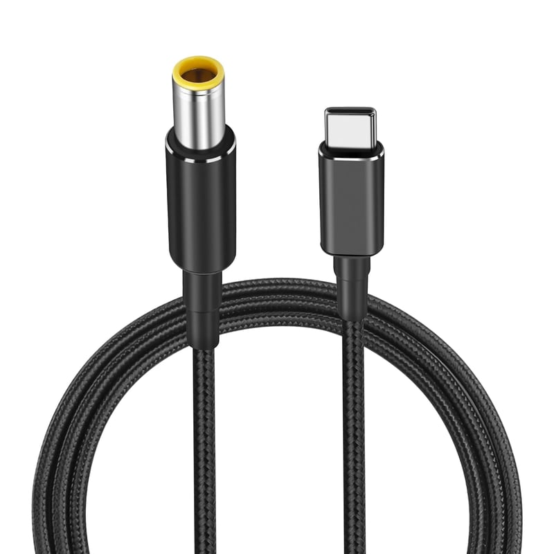 PNGKNYOCN USB-C - DC 7909 Töltőkábel (7.9x0.9mm) 100W PD Gyorstöltés Routerekhez, CCTV-hez, Laptopokhoz, Nylon Borítással, 1,8m, Fekete