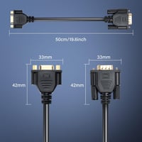 PNGKNYOCN VGA Hosszabbító Kábel 0,5m - 1080P Full HD Aranyozott Csatlakozók - Monitor, Projektor, TV, Laptop Összekötő - Fekete 7