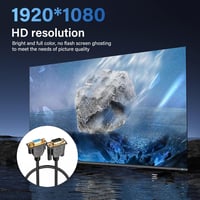 PNGKNYOCN VGA Hosszabbító Kábel 0,5m - 1080P Full HD Aranyozott Csatlakozók - Monitor, Projektor, TV, Laptop Összekötő - Fekete 4