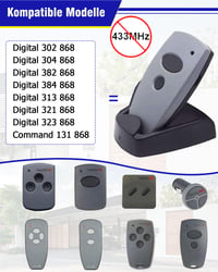 Ručný vysielač PNGOS 868 MHz Marantec Digital 302 304 382 384, diaľkové ovládanie garážovej brány, plávajúci kód, 2-kanálové, kompatibilné s 313 321 323, 2 ks 3