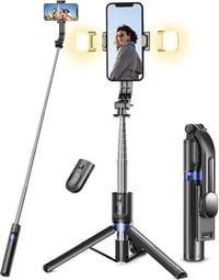 Pnitri Selfie Stick Tripod Távirányítóval és LED Fénnyel Okostelefonhoz 1