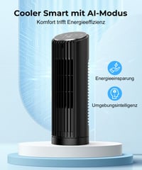Stĺpový ventilátor PNTCK s diaľkovým ovládaním, 33 cm, 4 režimy, 4 rýchlosti, oscilácia 70°, stolný ventilátor, 12-hodinový časovač, LED displej, tichá prevádzka 24 dB 4