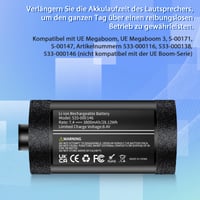 Acumulator de schimb POAQCIF pentru boxele Logitech UE MegaBoom și MegaBoom 3, compatibil cu: 533-000116, S-00147, S-00171, 533-000146, 533-000138, 984-001362 2