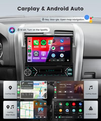Podofo 1-DIN DAB+ autorádio so 7-palcovým automaticky výsuvným dotykovým displejom, bezdrôtovým CarPlay, Android Auto, Bluetooth a ovládaním na volante 5