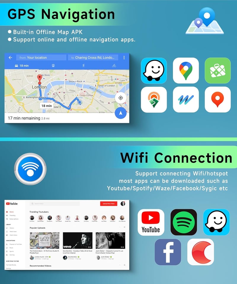 Podofo 10.1" Autórádió VW Touran 2003-2010 Android 13 Carplay GPS Bluetooth