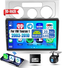 Podofo 10.1" Autórádió VW Touran 2003-2010 Android 13 Carplay GPS Bluetooth 1