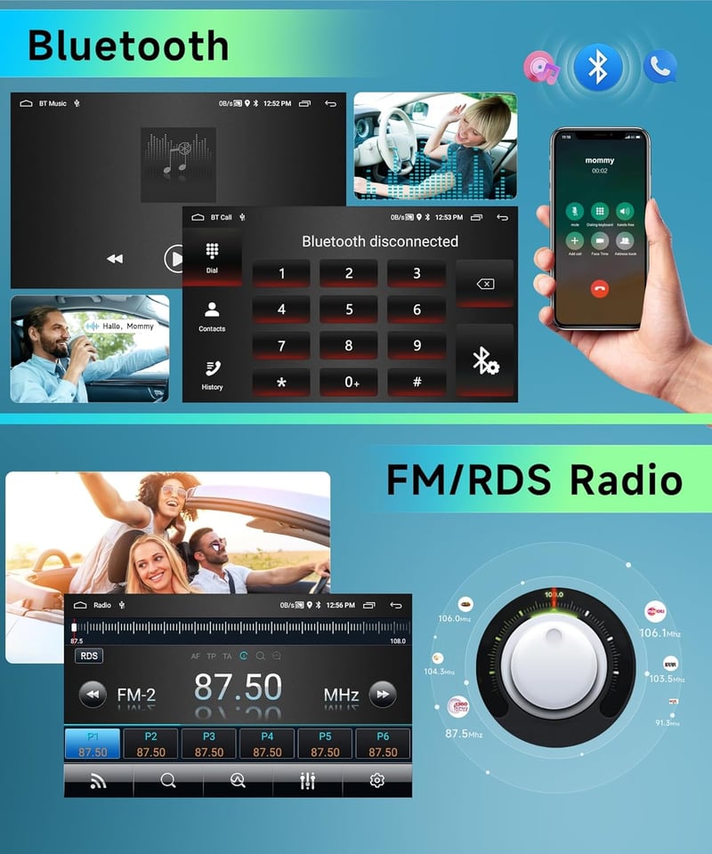 Podofo 10.1" Autórádió VW Touran 2003-2010 Android 13 Carplay GPS Bluetooth