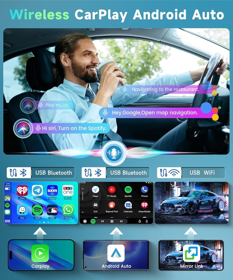 Podofo 10.1" Autórádió VW Touran 2003-2010 Android 13 Carplay GPS Bluetooth