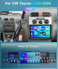 Podofo 10.1" Autórádió VW Touran 2003-2010 Android 13 Carplay GPS Bluetooth 2