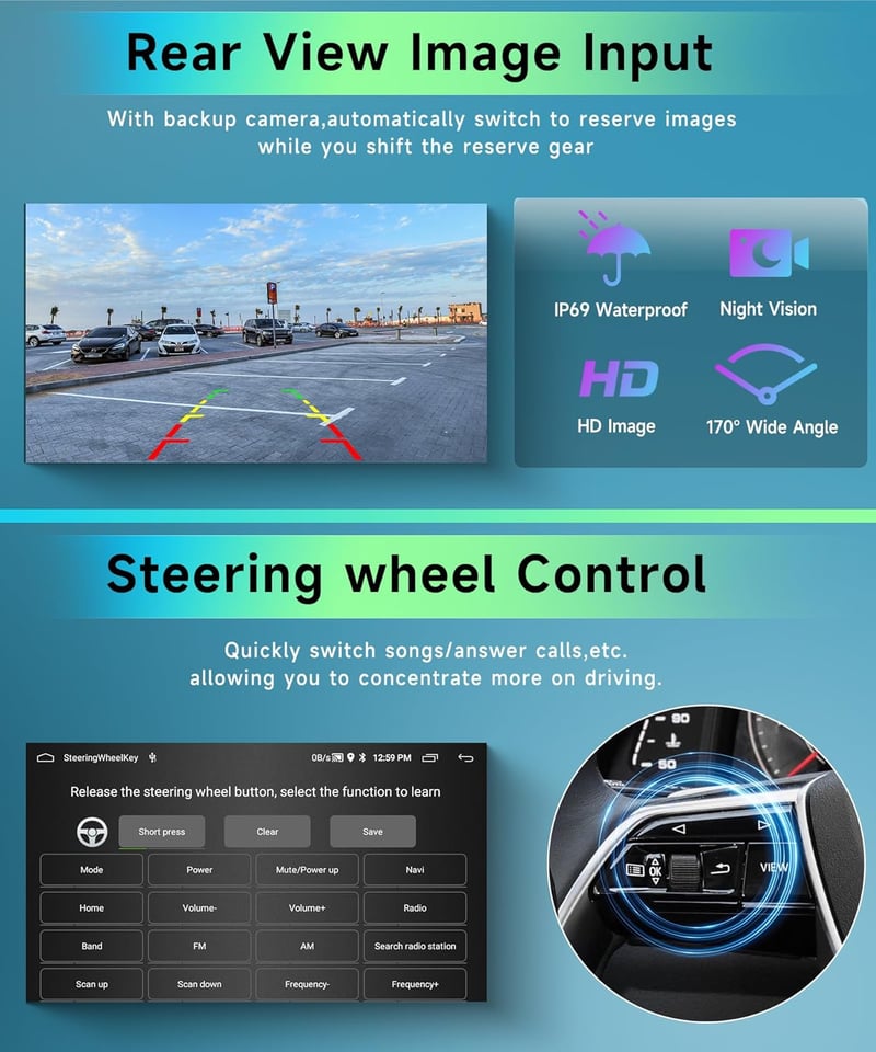Podofo 10.1" Autórádió VW Touran 2003-2010 Android 13 Carplay GPS Bluetooth