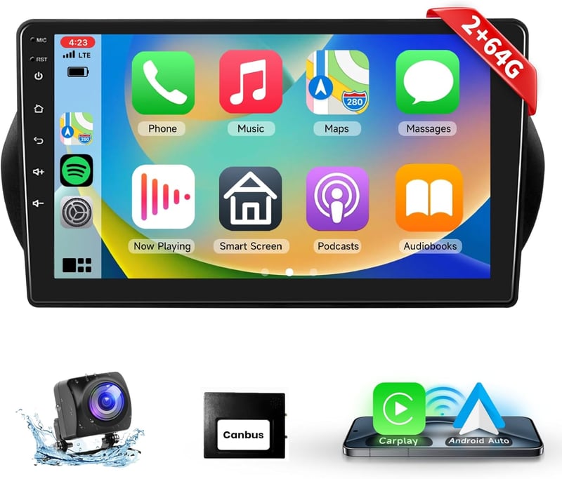 Podofo 10.1" Carplay Autórádió Citroen Nemo/Peugeot Bipper/Fiat Fiorino 2008-2017