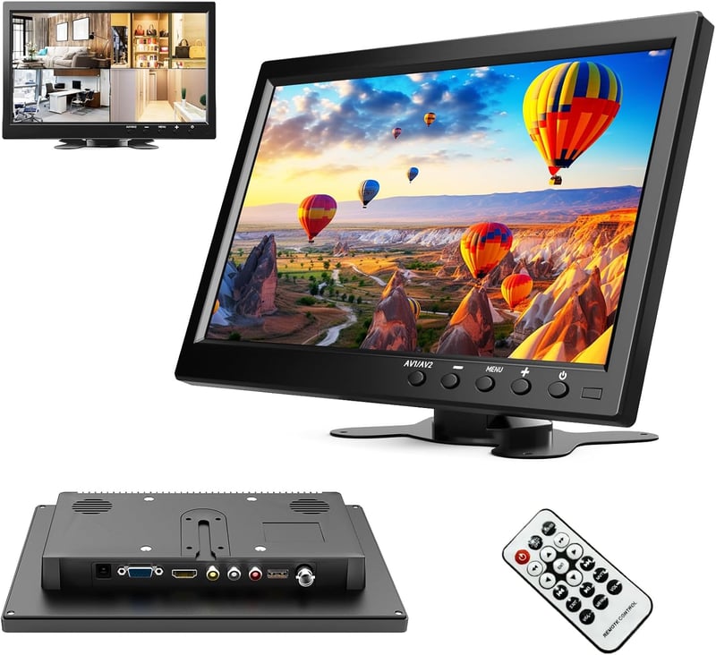 Podofo 10.1" HD Monitor autós kamera és biztonsági rendszer kijelzőhöz