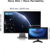podofo 11,6" Hordozható Monitor 1920x1080 Full HD IPS Kijelző - HDMI/VGA/BNC/AV Csatlakozás, Beépített Hangszóró, PC/Raspberry Pi Kompatibil 5