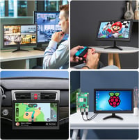 podofo 11,6" Hordozható Monitor 1920x1080 Full HD IPS Kijelző - HDMI/VGA/BNC/AV Csatlakozás, Beépített Hangszóró, PC/Raspberry Pi Kompatibil 4