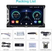 Podofo 2 DIN Autórádió 7" Android 13 Érintőképernyővel - GPS Navigáció, Bluetooth, WiFi, Tolatókamera, FM/RDS, Mirror Link, 32GB 6