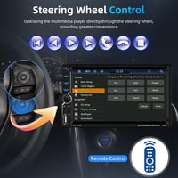 Podofo 2 DIN Autós Fejegység 7" Érintőképernyővel - Bluetooth 5.1, Vezeték Nélküli CarPlay, Android Auto, MirrorLink, FM Rádió, USB, Tolatók 4