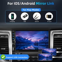 Podofo 2 DIN Autós Fejegység 7" Érintőképernyővel - Bluetooth 5.1, Vezeték Nélküli CarPlay, Android Auto, MirrorLink, FM Rádió, USB, Tolatók 6