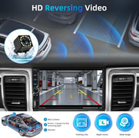 Podofo 2 DIN Autós Fejegység 7" Érintőképernyővel - Bluetooth 5.1, Vezeték Nélküli CarPlay, Android Auto, MirrorLink, FM Rádió, USB, Tolatók 3