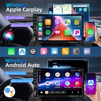 Podofo 2 DIN Autós Fejegység 7" Érintőképernyővel - Bluetooth 5.1, Vezeték Nélküli CarPlay, Android Auto, MirrorLink, FM Rádió, USB, Tolatók 2