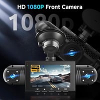 Podofo 4 Csatornás Autós Fedélzeti Kamera Szett - 1080P HD Első, Bal, Jobb és Hátsó Kamera, G-szenzor, Mozgásérzékelés, 24 Órás Parkolási Mó 3