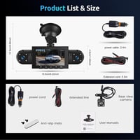 Podofo 4 Csatornás Autós Fedélzeti Kamera Szett - 1080P HD Első, Bal, Jobb és Hátsó Kamera, G-szenzor, Mozgásérzékelés, 24 Órás Parkolási Mó 7
