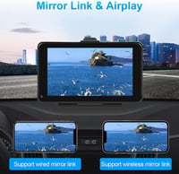 Podofo 7" Hordozható Autórádió Bluetooth-szal - Vezeték Nélküli CarPlay & Android Támogatás, Műszerfalra vagy Szélvédőre Szerelhető, Univerz 6